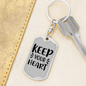 Keep Your Heart Keychain Stainless Steel or 18k Gold Dog Tag Keyring-Express Your Love Gifts