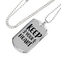 Keep Your Heart Necklace Stainless Steel or 18k Gold Dog Tag 24" Chain-Express Your Love Gifts