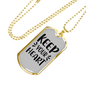 Keep Your Heart Necklace Stainless Steel or 18k Gold Dog Tag 24" Chain-Express Your Love Gifts