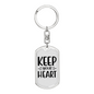 Keep Your Heart Plain Keychain Stainless Steel or 18k Gold Dog Tag Keyring-Express Your Love Gifts