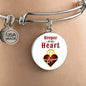 Keeper Of My Heart Circle Pendant Bangle Stainless Steel or 18k Gold 18-22"-Express Your Love Gifts