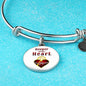 Keeper Of My Heart Circle Pendant Bangle Stainless Steel or 18k Gold 18-22"-Express Your Love Gifts
