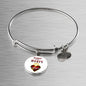 Keeper Of My Heart Circle Pendant Bangle Stainless Steel or 18k Gold 18-22"-Express Your Love Gifts