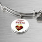 Keeper Of My Heart Circle Pendant Bangle Stainless Steel or 18k Gold 18-22"-Express Your Love Gifts