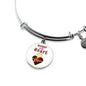 Keeper Of My Heart Circle Pendant Bangle Stainless Steel or 18k Gold 18-22"-Express Your Love Gifts