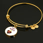 Keeper Of My Heart Circle Pendant Bangle Stainless Steel or 18k Gold 18-22"-Express Your Love Gifts