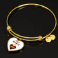 Keeper Of My Heart Heart Bangle Stainless Steel or 18k Gold 18-22"-Express Your Love Gifts