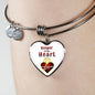 Keeper Of My Heart Heart Bangle Stainless Steel or 18k Gold 18-22"-Express Your Love Gifts