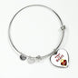 Keeper Of My Heart Heart Bangle Stainless Steel or 18k Gold 18-22"-Express Your Love Gifts