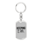 Keeping It Reel Simple Fishing Keychain Stainless Steel or 18k Gold Dog Tag Keyring-Express Your Love Gifts