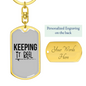 Keeping It Reel Simple Fishing Keychain Stainless Steel or 18k Gold Dog Tag Keyring-Express Your Love Gifts