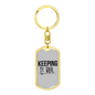 Keeping It Reel Simple Fishing Keychain Stainless Steel or 18k Gold Dog Tag Keyring-Express Your Love Gifts