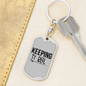 Keeping It Reel Simple Fishing Keychain Stainless Steel or 18k Gold Dog Tag Keyring-Express Your Love Gifts