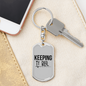 Keeping It Reel Simple Fishing Keychain Stainless Steel or 18k Gold Dog Tag Keyring-Express Your Love Gifts