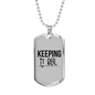Keeping It Reel Simple Fishing Necklace Stainless Steel or 18k Gold Dog Tag 24" Chain-Express Your Love Gifts