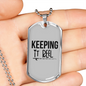 Keeping It Reel Simple Fishing Necklace Stainless Steel or 18k Gold Dog Tag 24" Chain-Express Your Love Gifts