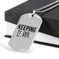 Keeping It Reel Simple Fishing Necklace Stainless Steel or 18k Gold Dog Tag 24" Chain-Express Your Love Gifts