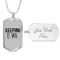 Keeping It Reel Simple Fishing Necklace Stainless Steel or 18k Gold Dog Tag 24" Chain-Express Your Love Gifts