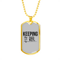Keeping It Reel Simple Fishing Necklace Stainless Steel or 18k Gold Dog Tag 24" Chain-Express Your Love Gifts