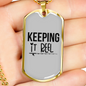 Keeping It Reel Simple Fishing Necklace Stainless Steel or 18k Gold Dog Tag 24" Chain-Express Your Love Gifts