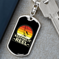 Keeping It Reel With A Sun Fishing Keychain Stainless Steel or 18k Gold Dog Tag Keyring-Express Your Love Gifts