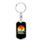 Keeping It Reel With A Sun Fishing Keychain Stainless Steel or 18k Gold Dog Tag Keyring-Express Your Love Gifts