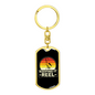 Keeping It Reel With A Sun Fishing Keychain Stainless Steel or 18k Gold Dog Tag Keyring-Express Your Love Gifts
