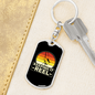 Keeping It Reel With A Sun Fishing Keychain Stainless Steel or 18k Gold Dog Tag Keyring-Express Your Love Gifts