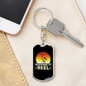 Keeping It Reel With A Sun Fishing Keychain Stainless Steel or 18k Gold Dog Tag Keyring-Express Your Love Gifts