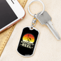 Keeping It Reel With A Sun Fishing Keychain Stainless Steel or 18k Gold Dog Tag Keyring-Express Your Love Gifts