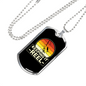 Keeping It Reel With A Sun Fishing Necklace Stainless Steel or 18k Gold Dog Tag 24" Chain-Express Your Love Gifts