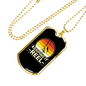 Keeping It Reel With A Sun Fishing Necklace Stainless Steel or 18k Gold Dog Tag 24" Chain-Express Your Love Gifts