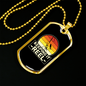 Keeping It Reel With A Sun Fishing Necklace Stainless Steel or 18k Gold Dog Tag 24" Chain-Express Your Love Gifts