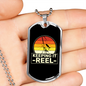 Keeping It Reel With A Sun Fishing Necklace Stainless Steel or 18k Gold Dog Tag 24" Chain-Express Your Love Gifts