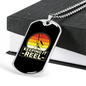 Keeping It Reel With A Sun Fishing Necklace Stainless Steel or 18k Gold Dog Tag 24" Chain-Express Your Love Gifts