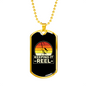 Keeping It Reel With A Sun Fishing Necklace Stainless Steel or 18k Gold Dog Tag 24" Chain-Express Your Love Gifts