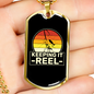 Keeping It Reel With A Sun Fishing Necklace Stainless Steel or 18k Gold Dog Tag 24" Chain-Express Your Love Gifts