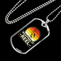 Keeping It Reel With A Sun Fishing Necklace Stainless Steel or 18k Gold Dog Tag 24" Chain-Express Your Love Gifts