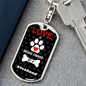 Keeshond Keychain Stainless Steel or 18k Gold Dog Tag Keyring-Express Your Love Gifts