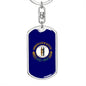 Kentucky State Flag Keychain Dog Tag Stainless Steel or 18k Gold-Express Your Love Gifts