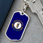 Kentucky State Flag Keychain Dog Tag Stainless Steel or 18k Gold-Express Your Love Gifts