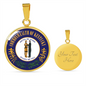 Kentucky State Seal Necklace Circle Pendant Stainless Steel or 18k Gold 18-22"-Express Your Love Gifts