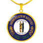 Kentucky State Seal Necklace Circle Pendant Stainless Steel or 18k Gold 18-22"-Express Your Love Gifts