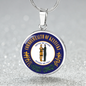 Kentucky State Seal Necklace Circle Pendant Stainless Steel or 18k Gold 18-22"-Express Your Love Gifts