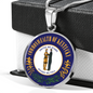 Kentucky State Seal Necklace Circle Pendant Stainless Steel or 18k Gold 18-22"-Express Your Love Gifts