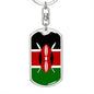 Kenya Flag Keychain Dog Tag Stainless Steel or 18k Gold-Express Your Love Gifts