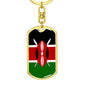 Kenya Flag Keychain Dog Tag Stainless Steel or 18k Gold-Express Your Love Gifts