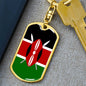 Kenya Flag Keychain Dog Tag Stainless Steel or 18k Gold-Express Your Love Gifts