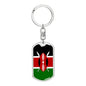 Kenya Flag Keychain Dog Tag Stainless Steel or 18k Gold-Express Your Love Gifts