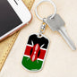 Kenya Flag Keychain Dog Tag Stainless Steel or 18k Gold-Express Your Love Gifts